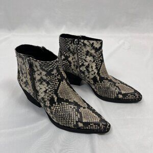 Share Sam Edelman Western Whistler Pointed Toe Ankle Bootie Snake Print Size 9M